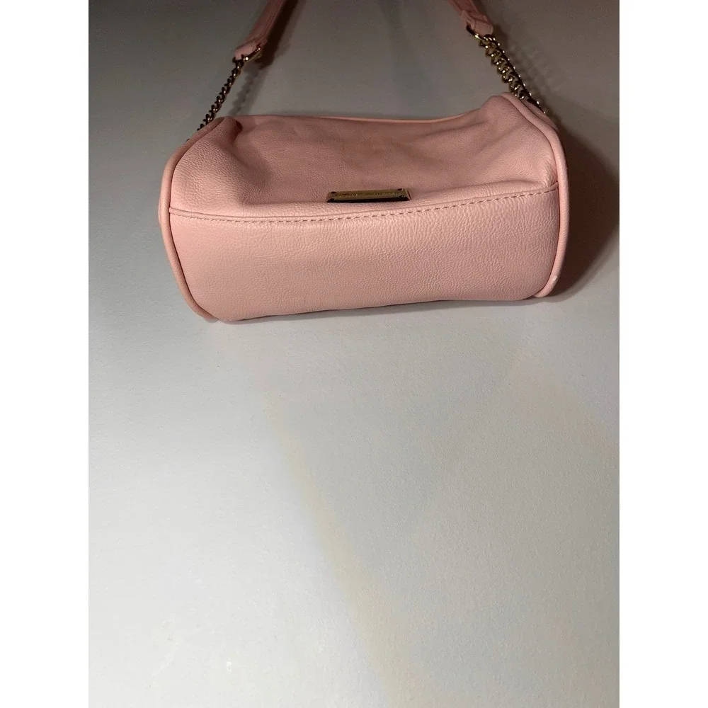 RARE Betsey Johnson Coquette Pink Sequins Bow Crossbody Bag Gold Heart Bag Charm